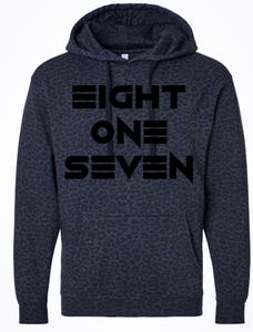 817 Leopard Hoodie- Black on Black