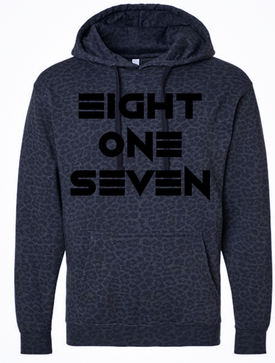 817 Leopard Hoodie- Black on Black