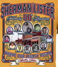 Load image into Gallery viewer, Sherman/Lister 2026 50th Reunion Youth Shirt - Mustard (Yellow)

