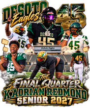 Load image into Gallery viewer, K'Adrian Redmond Senior Night 2027 - Adult Shirt - Forest Green
