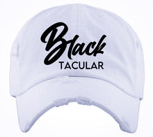 Load image into Gallery viewer, Distressed White Unisex Hat - Logo 4 - Black Stitched
