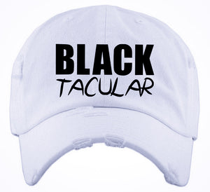 Distressed White Unisex Hat - Logo 2 - Black Stitched
