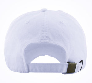Distressed White Unisex Hat - Logo 4 - Black Stitched