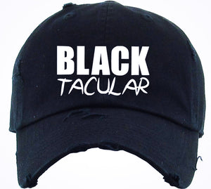 Distressed Black Unisex Hat - Logo 2 - White Stitched