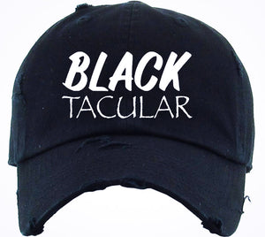 Distressed Black Unisex Hat - Logo 3 - White Stitched