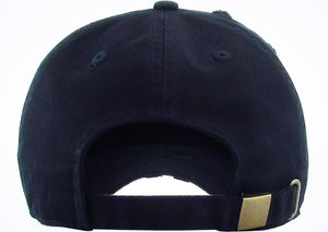 Distressed Black Unisex Hat - Logo 2 - White Stitched