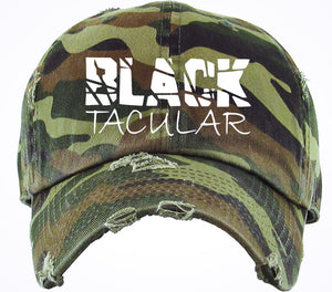 Distressed Camo Unisex Hat - Logo 1 - White Stitched